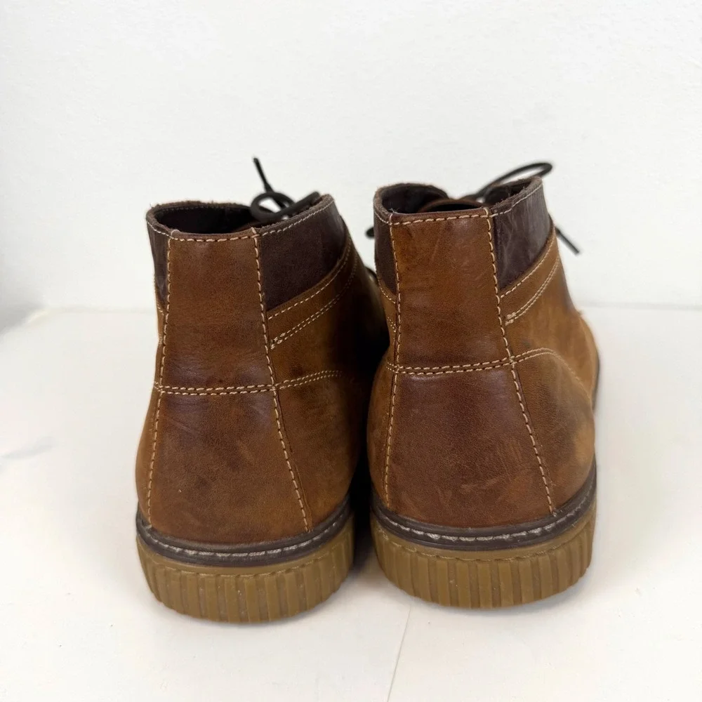 Johnston & Murphy Mens Tan Sheepskin Leather Chukka Boots Brown 13M